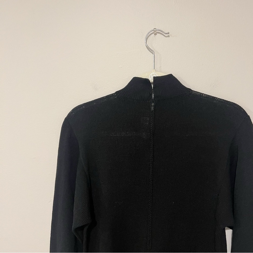 St. John Black Knit Pocket Front Dress - Picture 6 of 6